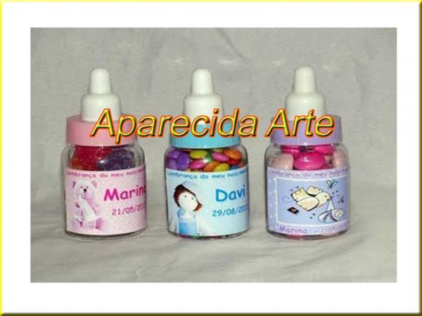 10 Mini Mamadeiras Personalizadas