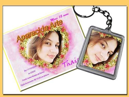10 Convites Personalizados + 10 chaveiros Acrilico Personali